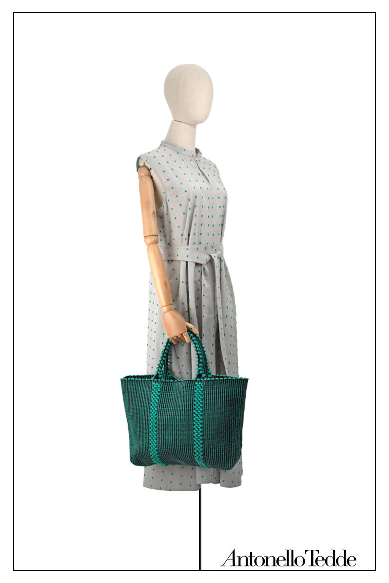LISCIA Tro - Green and Black -tote-handbag-eco-friendly-fahion-handbag-preserving-craft