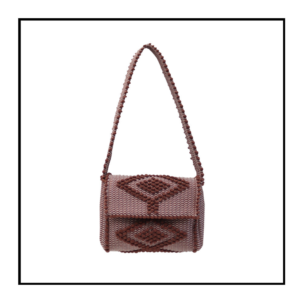 SUNI X Rombi - Sustainable handwoven medium square cross body clutch - CHOC bag