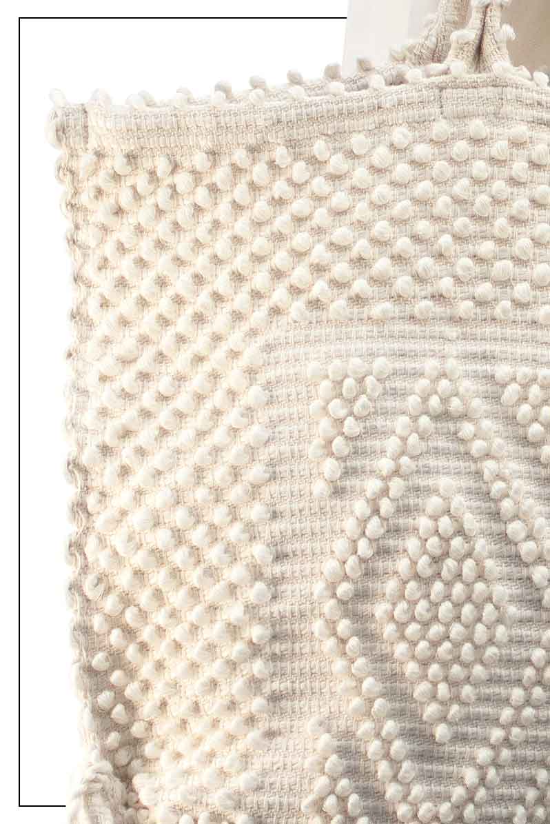 Large TOTE CREAM LINEN DETAIL - summer bag - luxury handbag - handwoven tote made in Italy by hand • timeless individualistic fashion • eco-friendly fashion • socially responsible, lasting fashion.