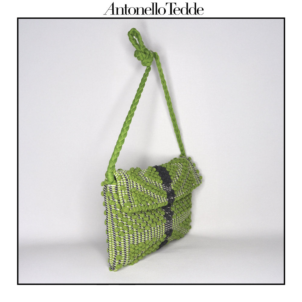Green with Grey ground beloved style within the Antonello Tedde collection, the Suni Rombi cross-body Bag is celebrated for its effortless blend of elegance, function, and sustainable craftsmanship.