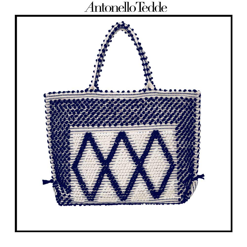 Main view front handbag capriccioli - Sustainable tote - summer bag - luxury handbag - handwoven black and white tote made in Italy by hand • timeless individualistic fashion • eco-friendly fashion • socially responsible, lasting fashion.