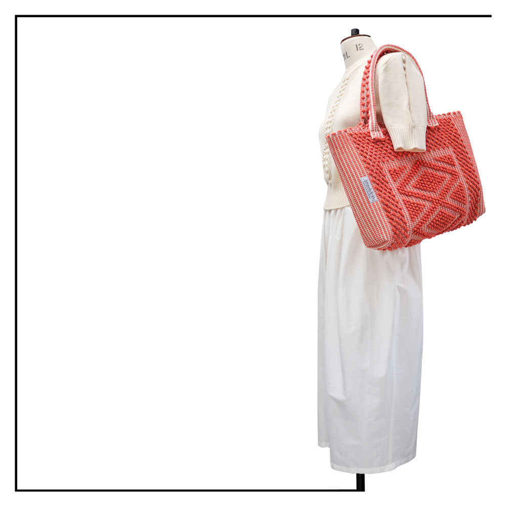 Urtei Rombi - Ethically Crafted Sardinian Handwoven Cotton tote: Sustainable Elegance preserving traditions BLUE WHITE bag