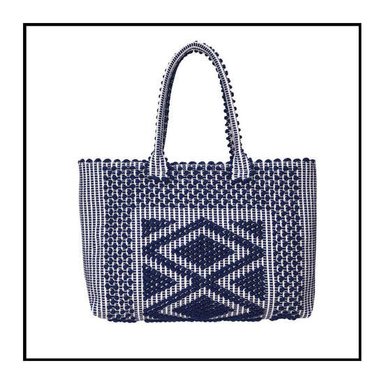 BLUE COBALT Tote bag with WHITE ground. To complete your look with our selection of accessories crafted with the environment in mind