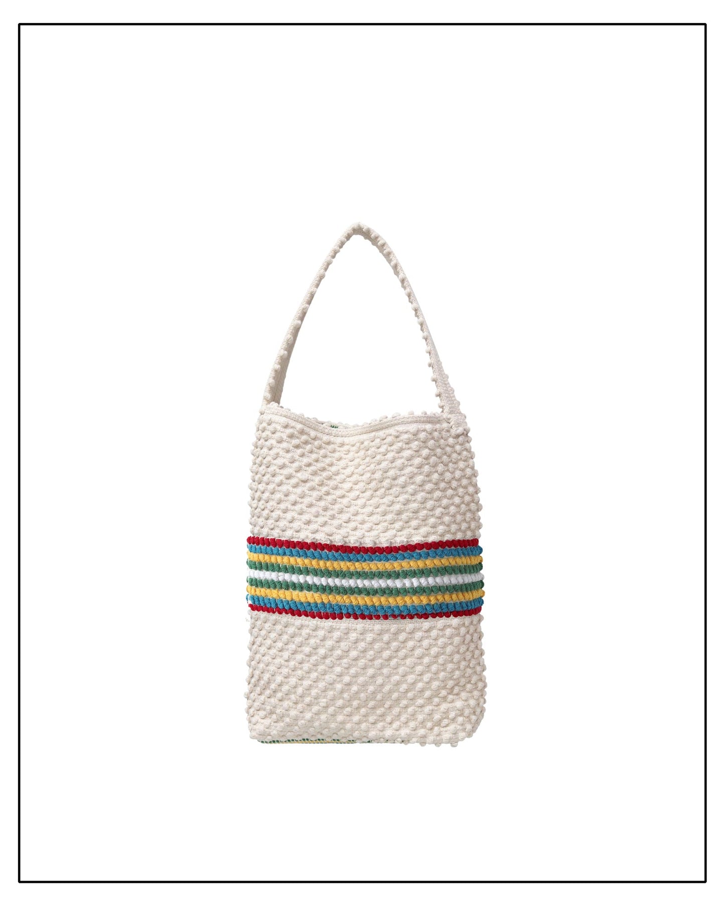 BULTEI Rombi - Ethically Crafted Sardinian Handwoven Cotton Bag: Sustainable Elegance with Redefined Quality in CREAM AND MULTICOLOUR