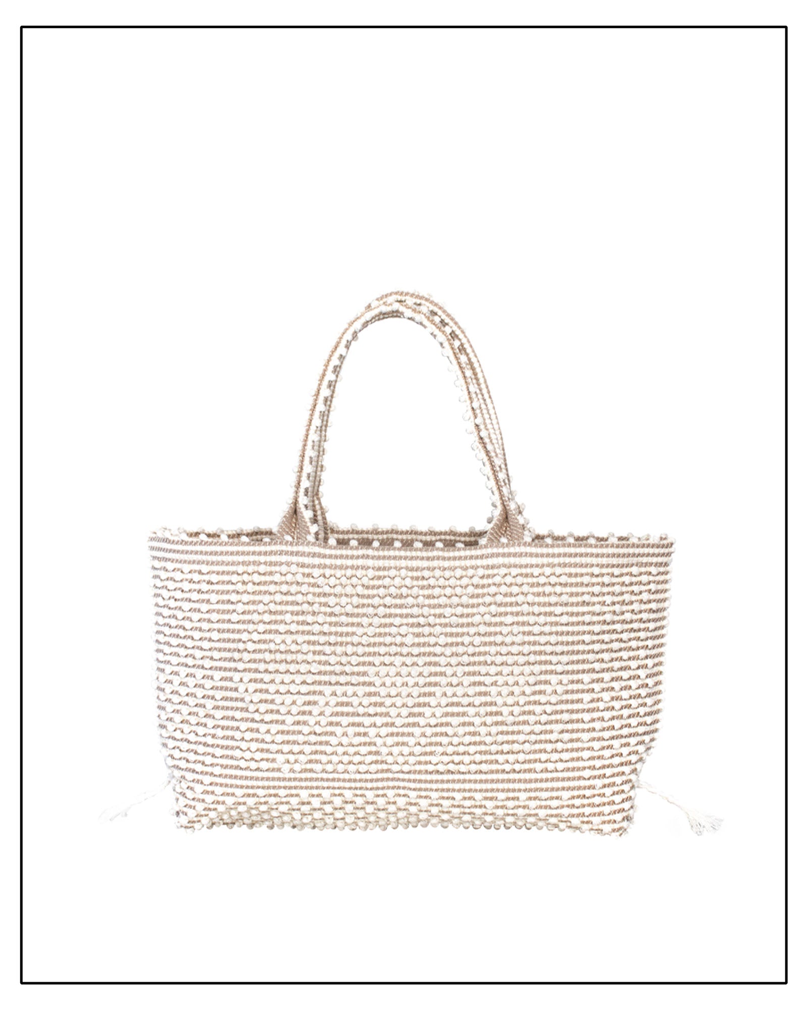 Medium tote bag cream base chestnut Ethical and Sustainable Handbags.  The best eco luxury bags and accessories brand.