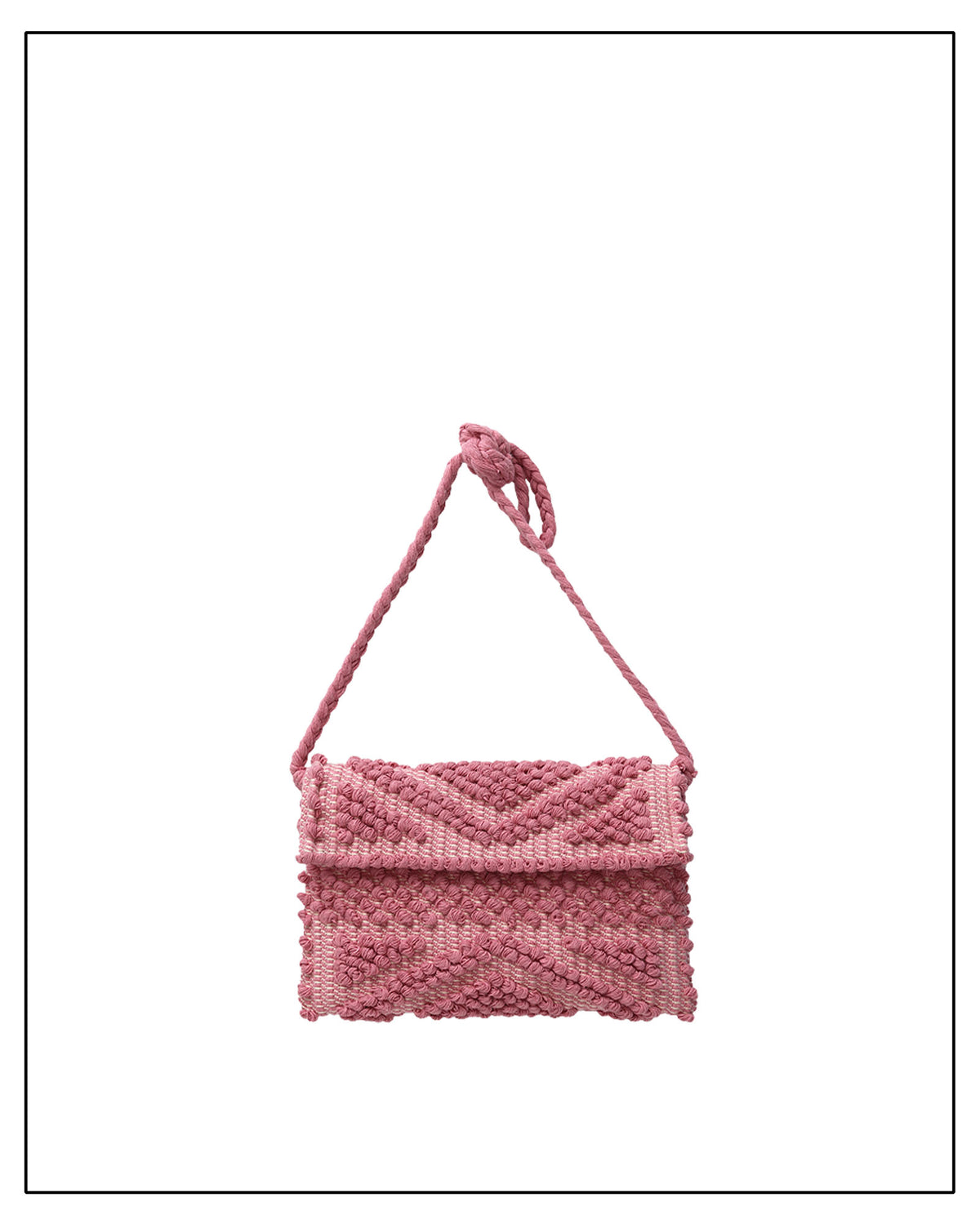 An Antonello Tedde small pink handwoven shoulder bag with a textured diamond pattern and a matching knotted strap, shown against a plain white background.
