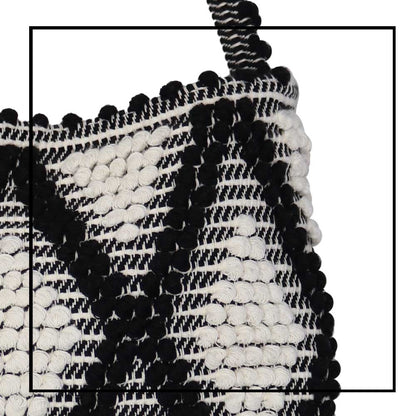 BULTEI Rombi - Ethically Crafted Handwoven Cotton BUCKET Bag: Sustainable Elegance with Redefined Quality in BLACK and CREAM