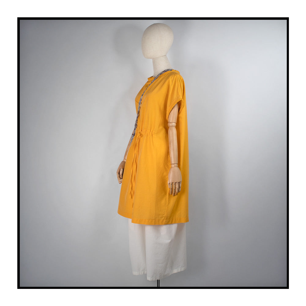 AT_LIZZU MUSTARD PPT Elegant Cover-Up Dress with Pom Round Collar and ANTONELLO TEDDE AT_LIZZU MUSTARD PPT Elegant Cover-Up Dress with Pom Round Collar and ANTONELLO TEDDE