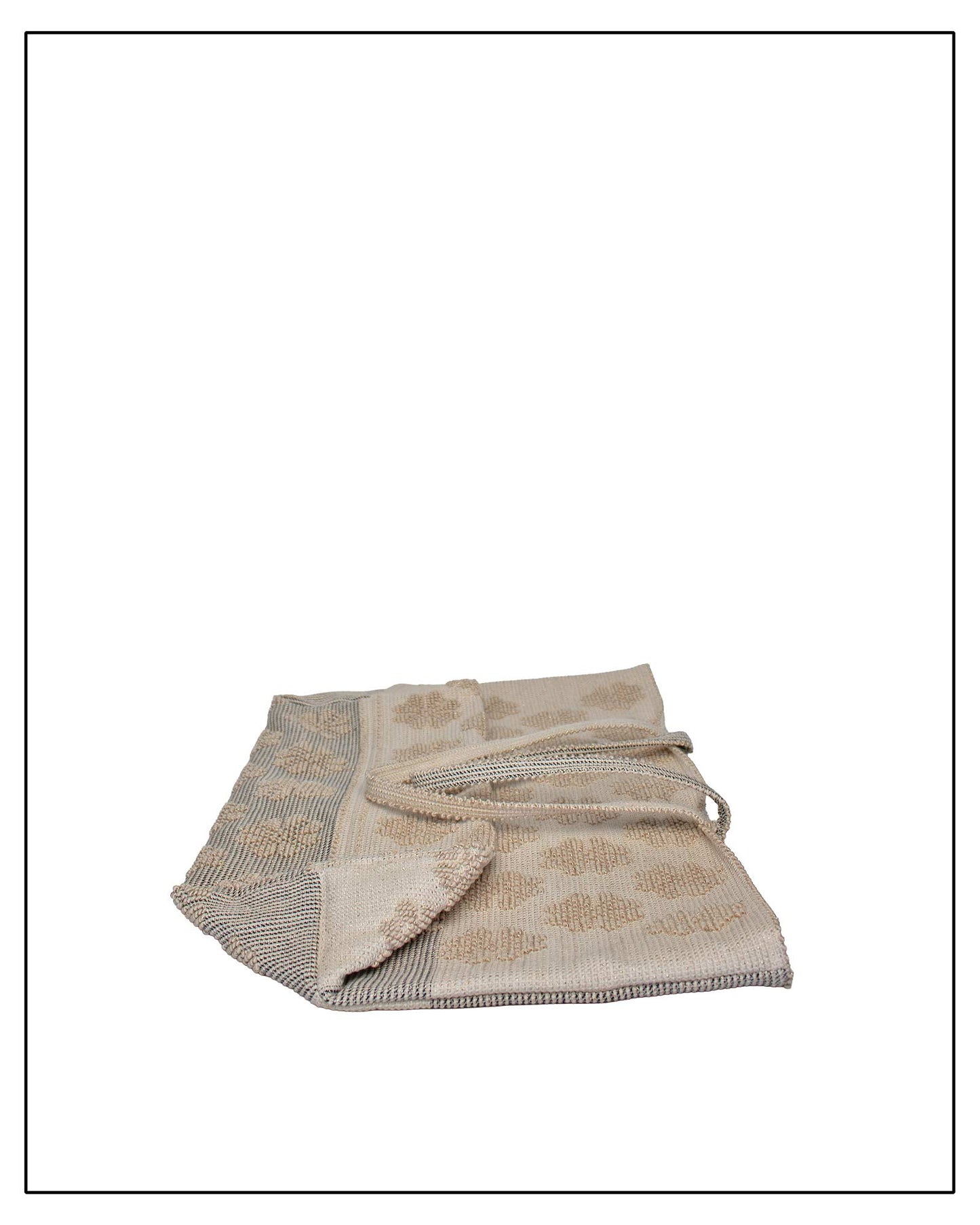 MACOMER Fiori Pib - Handwoven Beige and Black Tote