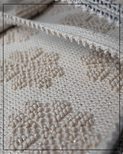 MACOMER Fiori Pib - Handwoven Beige and Black Tote