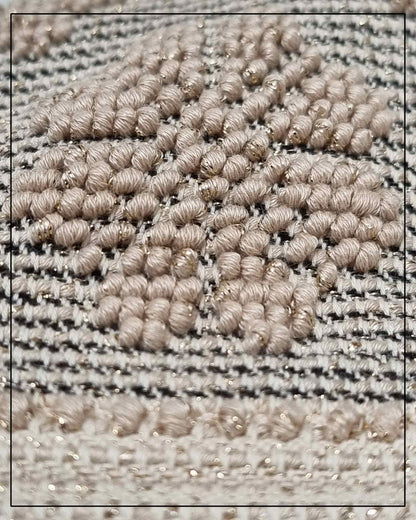MACOMER Fiori Pib - Handwoven Beige and Black Tote