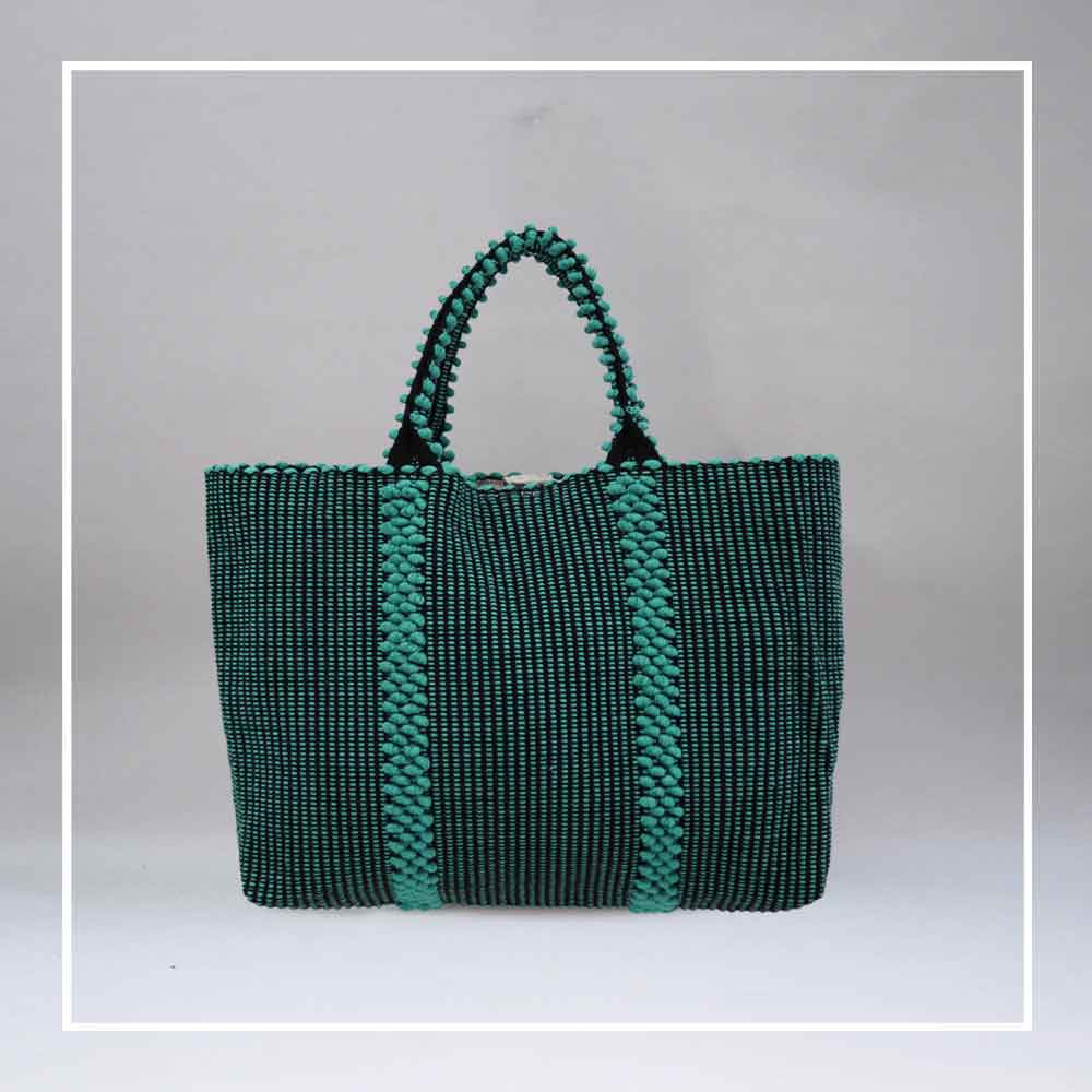 LISCIA Tro - Green and Black -tote-handbag-eco-friendly-fashion-handbag-preserving-craft