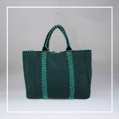 LISCIA Tro - Green and Black -tote-handbag-eco-friendly-fashion-handbag-preserving-craft