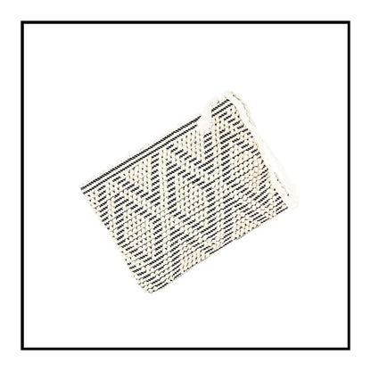 Piattina - Sustainable handwoven zip clutch bag - Cream Linen and Black Ground