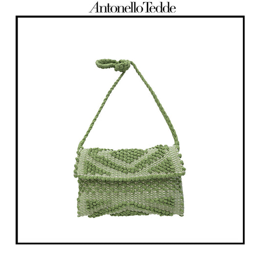 Green ground beloved style within the Antonello Tedde collection, the Suni Rombi clutch cross-body Bag is celebrated for its effortless blend of elegance, function, and sustainable craftsmanship.