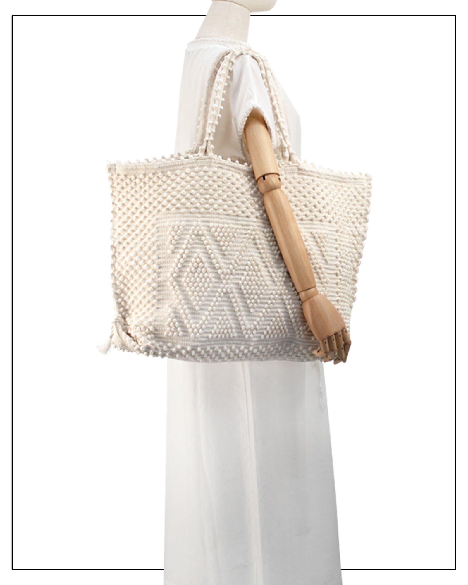 CAPRICCIOLI LARGE Rombi Tote - Sustainable handwoven large tote