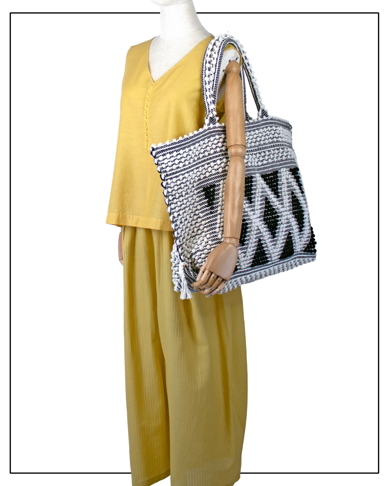 CAPRICCIOLI LARGE Rombi - Sustainable handwoven large tote handbag