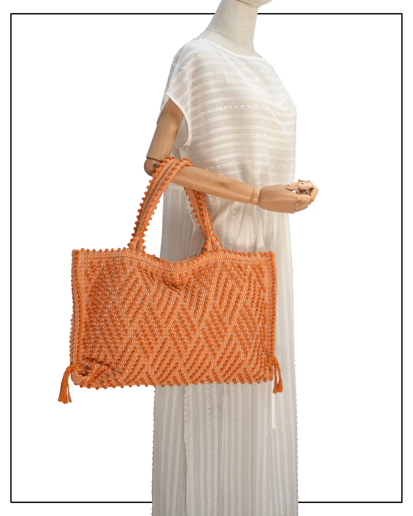 Capriccioli Medium Tote Bag – Orange Zigzag | Antonello Tedde