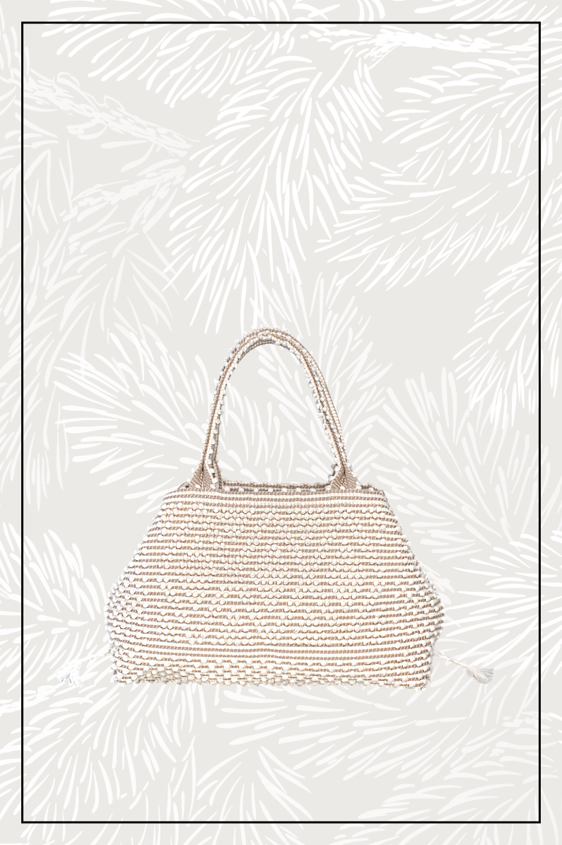 Medium tote bag cream base chestnut Ethical and Sustainable Handbags.  The best eco luxury bags and accessories brand.