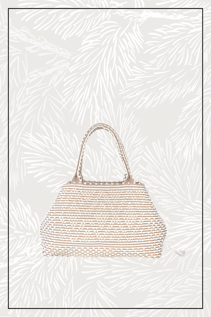 Medium tote bag cream base chestnut Ethical and Sustainable Handbags.  The best eco luxury bags and accessories brand.