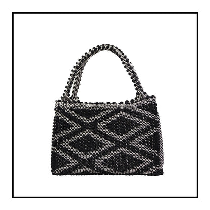 main front view for HOBO BLACK IN BLACK WITH BLACK BASE The best eco luxury bags and accessories brand. Stylish clothes and Eco-Friendly with recycled yarns