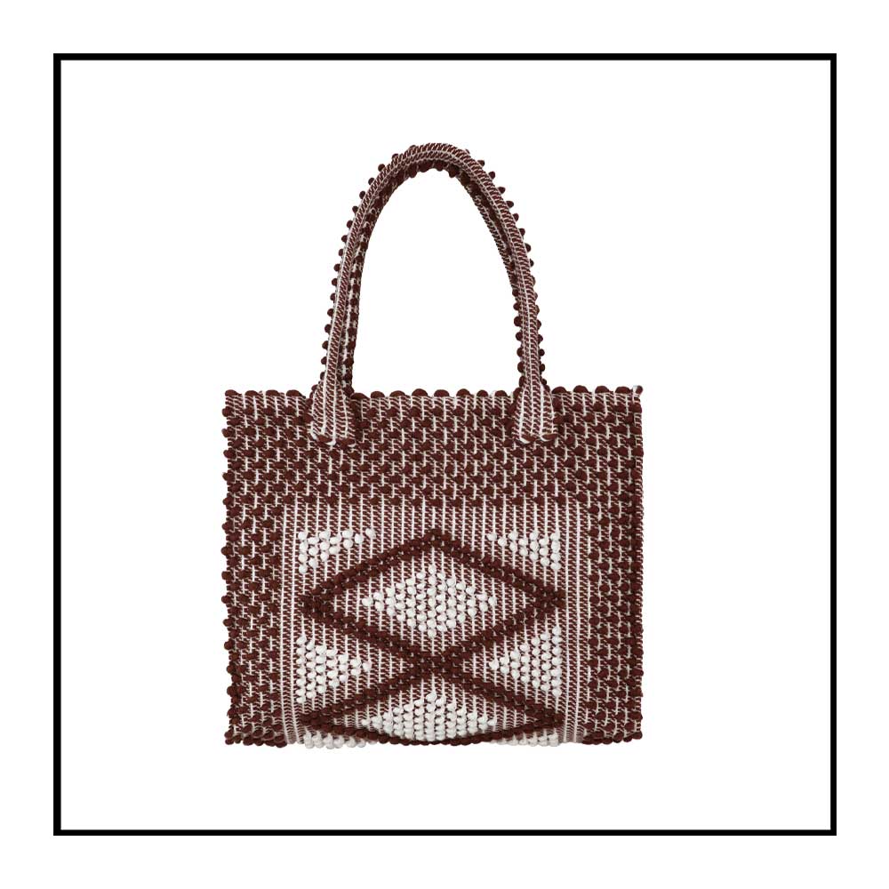 CHOC and CREAM medium tote bag  front view to complete your look with our selection of accessories crafted with the environment in mind
