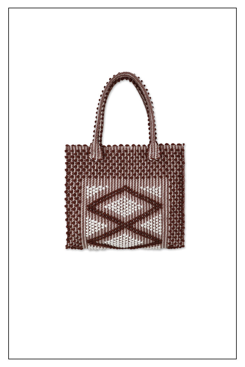 CHOC and CREAM medium tote bag  front view to complete your look with our selection of accessories crafted with the environment in mind