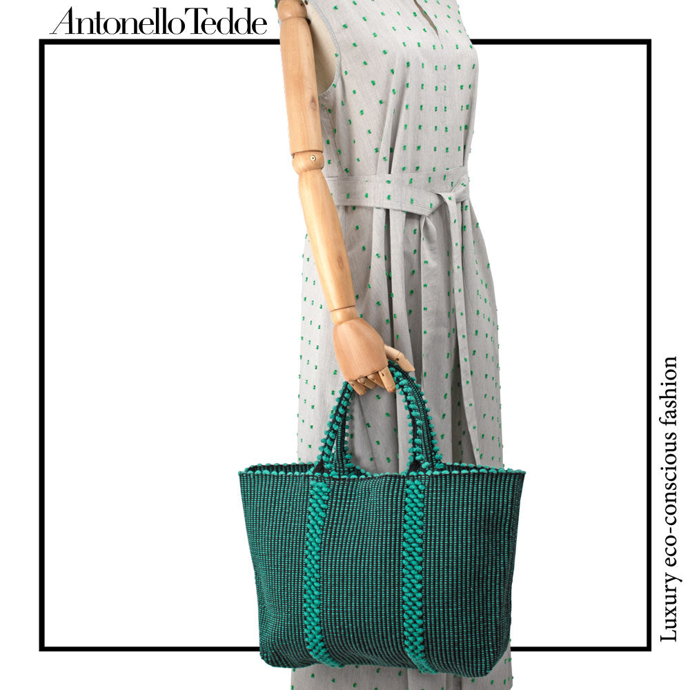 LISCIA Tro - Green and Black -tote-handbag-eco-friendly-fahion-handbag-preserving-craft