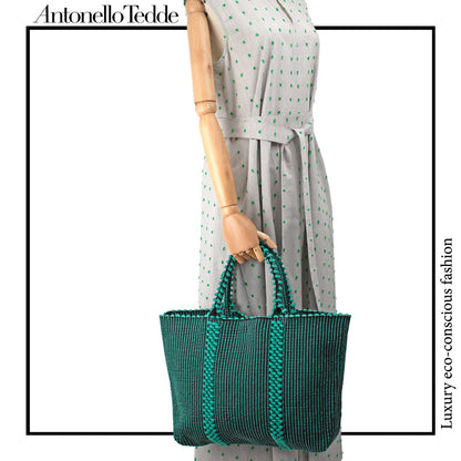 LISCIA Tro - Green and Black -tote-handbag-eco-friendly-fahion-handbag-preserving-craft