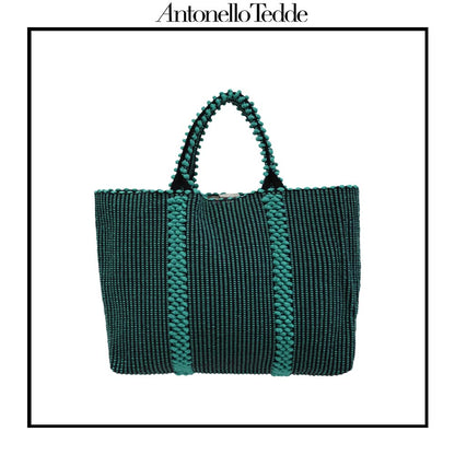 LISCIA Tro - Green and Black -tote-handbag- inside view pocket -eco-friendly-fashion-handbag-preserving-craft