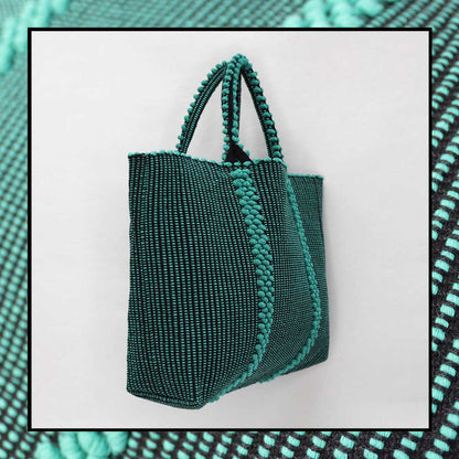 LISCIA Tro - Green and Black -tote-handbag-eco-friendly-fahion-handbag-preserving-craft