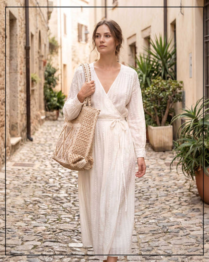 Capriccioli Large Tote - Sustainable handwoven large tote fashion handbag - HAZELNUT and CORD bag