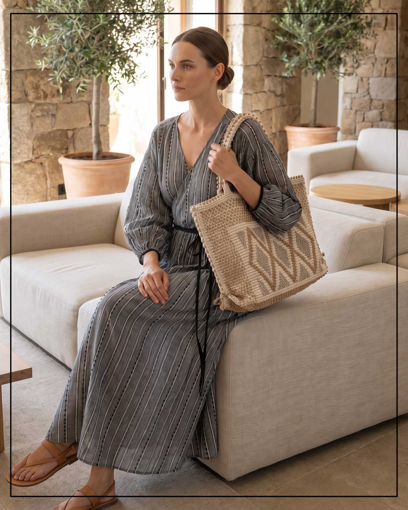 Capriccioli Large Tote - Sustainable handwoven large tote fashion