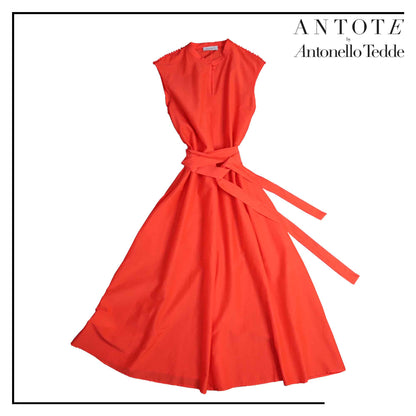RED DRESS ANTOTE_HAND-WOVEN DETAILS