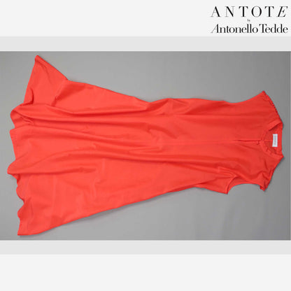 RED DRESS ANTOTE_HAND-WOVEN DETAILS flat