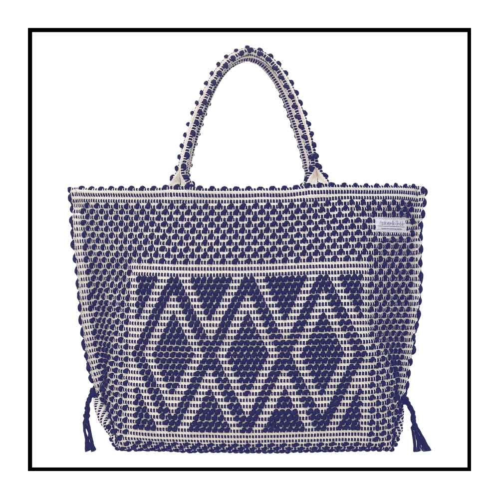 CAPRICCIOLI LARGE Rombi Sustainable handwoven large tote handbag B ANTONELLO TEDDE