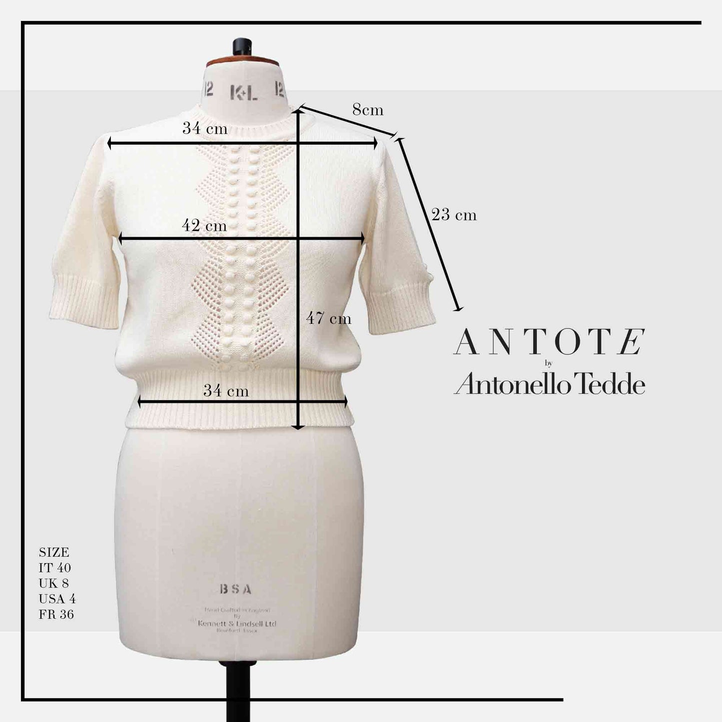 ANTOTE_RU Knitted short sleeve top Cream