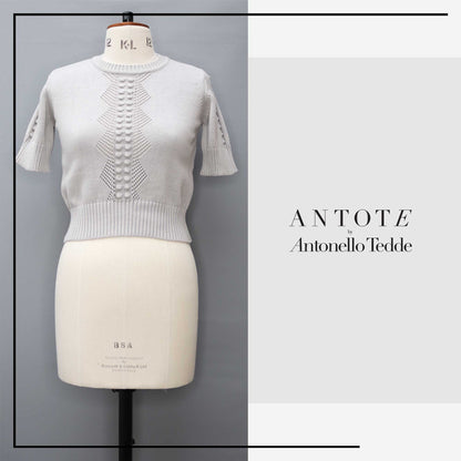ANTOTE_RU Knitted short sleeve top GREY