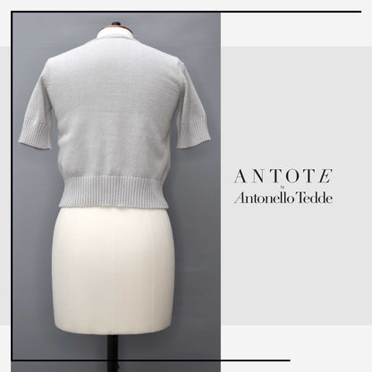 ANTOTE_RU Knitted short sleeve top GREY