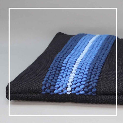 SILIGO_Strisce Multi luxury designer handbag sustainable eco-conscious fashion bag in Blue
