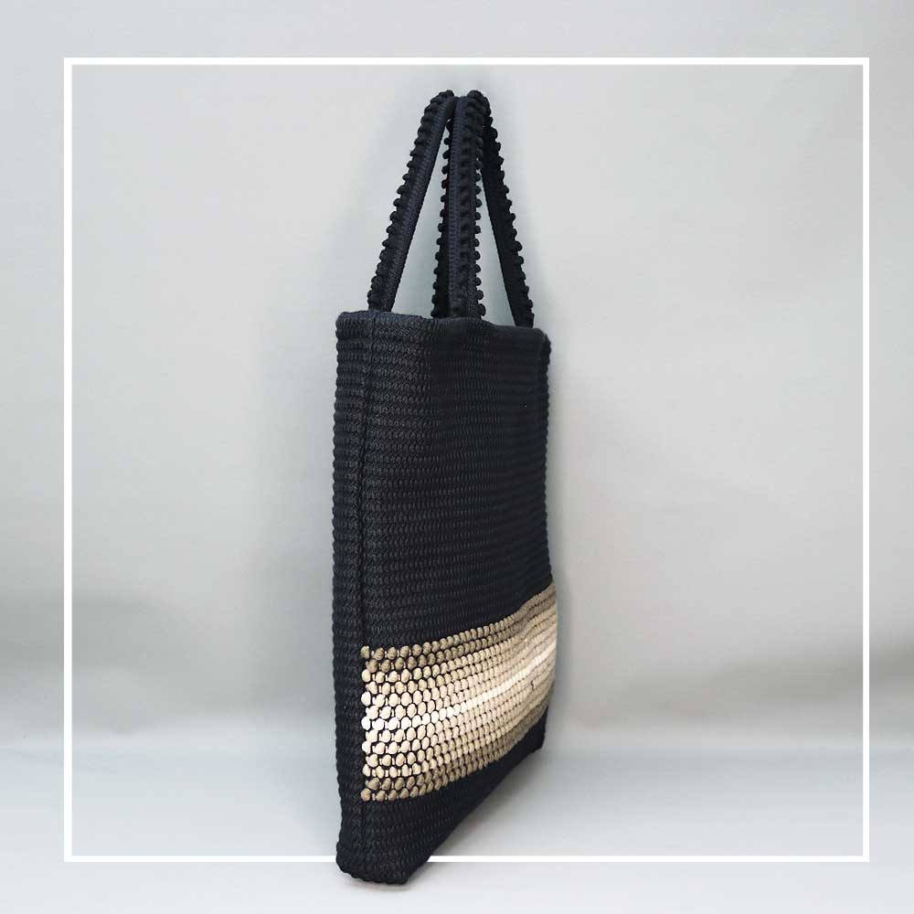 SILIGO_Strisce Multi Multi luxury designer handbag sustainable eco-conscious fashion bag in brown