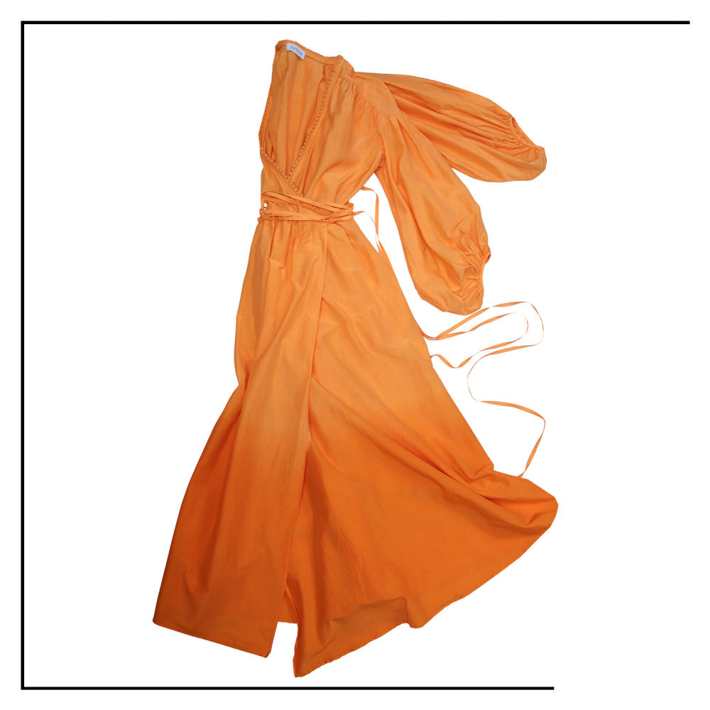 ANTOTE_MURTA Dip Dye Orange Wrap Dress